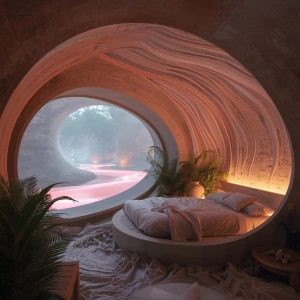 Bedroom 6 – Dreamwave Alcove: Tucked into the mansion’s flowing...