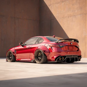 A totally modified and conceptual Alfa Romeo sports car withwide...