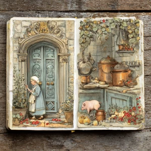 Print-ready junk journal page, A4 portrait full-bleed (≈2480×350...