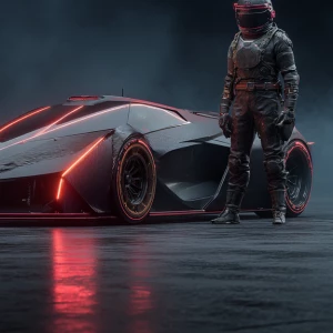 futuristic hypercar, full body shot of a single car, sharp angul...
