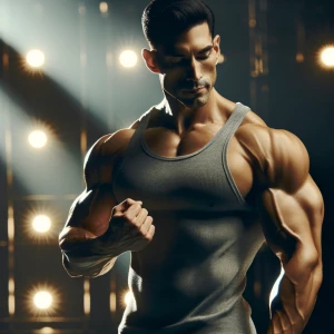 Kenneth Ethan male mid 30’s muscular the man is bulging ese pito...