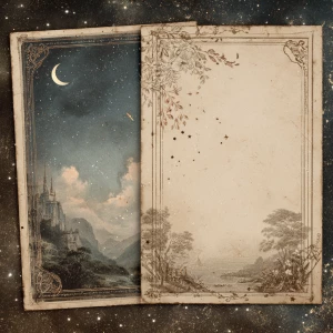 Print-ready vintage ephemera sheet with 6 matching journaling ca...