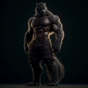 Lycan hairymuscles showing off full body view