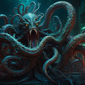 In the heart of a futuristic oceanic dystopia, a monstrous Lovec...