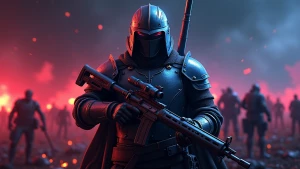 Design a dynamic and stylish YouTube banner for a gamer named 'K...