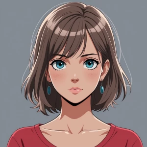 Persona de anime mujer pelo corto gótica hermosa