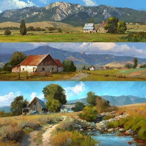 Landscape painting style of scott khan