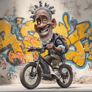 Create a caricature animated character of a 70-year-old Black ma...