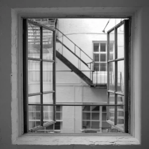 a photograph of the modern white industrial room in Bronx, taken...