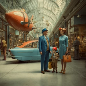 Creëer een hyperrealistisch beeld van een retro-futuristisch win...