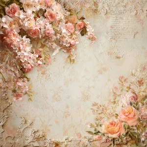 Ultra ornate shabby chic vintage scrapbook background paper, 12x...