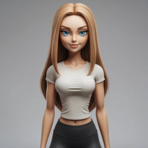 Zen kämpferin mit kindlichen Gesicht,sie lächelt .hat braune lan...