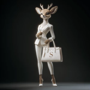 A hyper-detailed, realistic 8K illustration of a female anthropo...