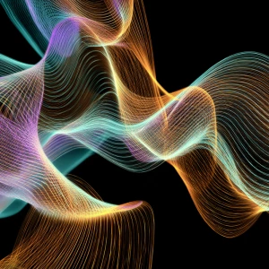 Neon lines glowing and twisting on a digital canvas