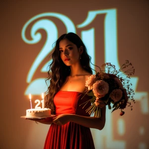 A captivating, warm-toned portrait of a beautiful young woman ce...