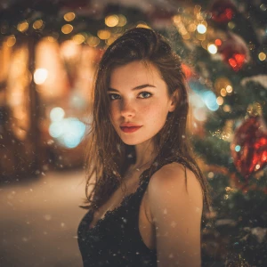 A young woman  looking in the camera  in front of a beautifully...