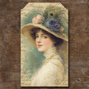 Print-ready shabby-chic tag, ~3×7 in, 300 DPI, sRGB, 3 mm bleed,...