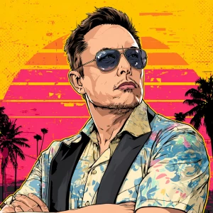Elon Musk in GTA art style,  , in the style of a Grand Theft Aut...