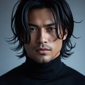 A handsome, almost pretty man, of African and Japanese heritage,...