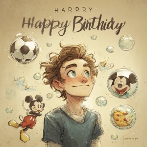 banner states “Happy Birthday Barrett”; decorations: blowing soa...