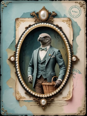 Print-ready junk journal page, A4 portrait full-bleed (≈2480×350...