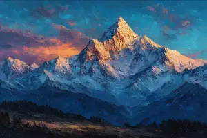 Original hand-painted oil painting style wall art design for hom...