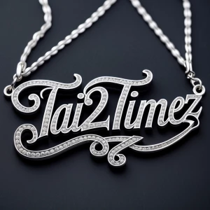 Create a dazzling silver chain featuring a pendant crafted in el...