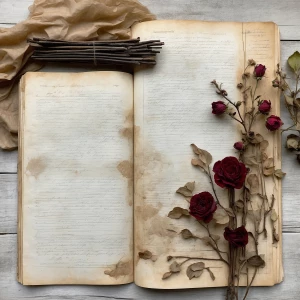 (Prompt 1) Create a vintage “Rust & Root” eco-dyed LEDGER PAPER...