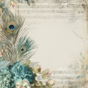 Print-ready shabby-chic collage page; A4 & US Letter full-bleed,...