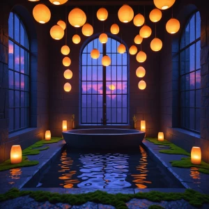 Bathroom 5 — Twilight Lantern Bath
A moody, atmospheric chamber...