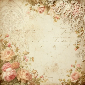 Shabby chic vintage scrapbook background paper, 12x12 inch print...