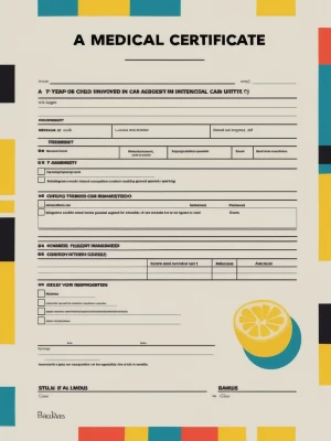 Create a medical certificate for a 7-year-old child involved in...