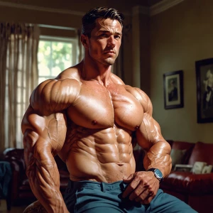 Kenneth mid 30’s muscular handy  bulging that dick and showing o...