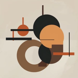 Minimalist abstract shapes in earth tones, Bauhaus style,clean b...