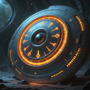 A shimmering relic from a bygone era, the retro-futuristic alien...