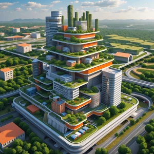 Ville souterraine futuriste N’Tiaré au Burkina Faso, vue en coup...