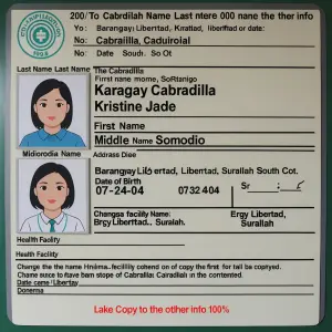 Change the Last Name into Cabradilla, First name into Kristine J...