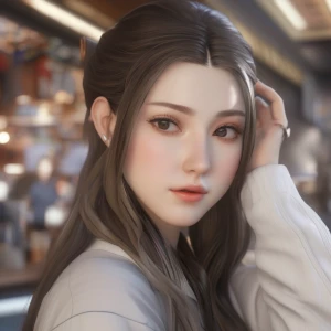 Generate a hyper-realistic image of a chunky white woman with pr...