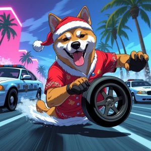 GTA Vice City loading screen action card: cel-shaded anthropomor...