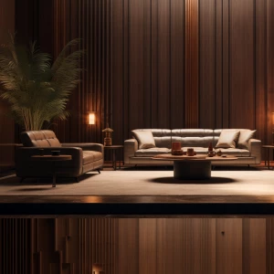 luxurious modern lounge interior, throne room remix, central ove...