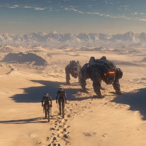 Subject/Scene: Mid-Journey in the Desert Battlefield

Scene Desc...