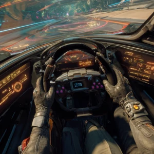 A 16:9 cinematic widescreen interior shot of a futuristic superc...