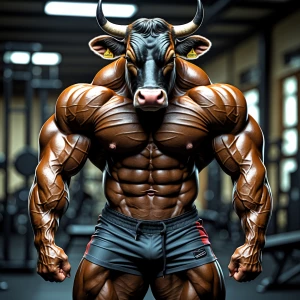 Cow bodybuilding workout showout