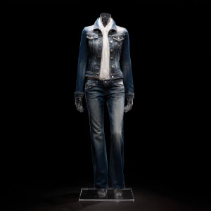women's jeans and jeans jacket on ghost - transarent not visible...