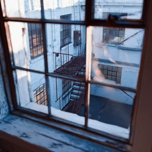 a photograph of the modern white industrial room in Bronx, taken...