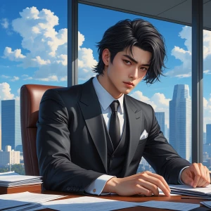 Create a hyper-realistic digital illustration of a a handsome Ja...