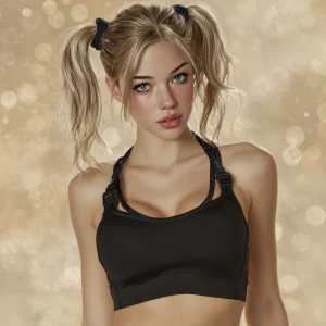 Create a photorealistic digital artwork of a young Caucasian wom...