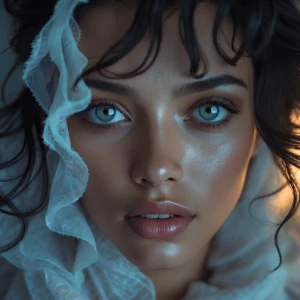 Create an image of a stunning model with a unique blend of Brazi...