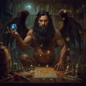 Body first: quadrupedal lion body, muscular legs and paws, tail...