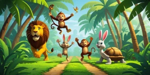 In the middle of a bright green jungle, all the animals decided...
